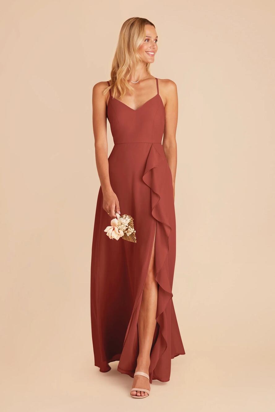 NWT Birdy Grey Theresa Chiffon Bridesmaid Dress Spice